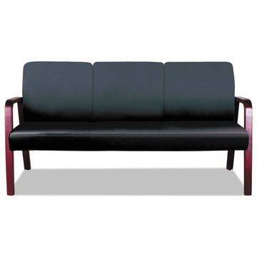 Alera® Alera Reception Lounge Wl 3-seat Sofa, 65.75 X 26.13 X 33, Black-mahogany freeshipping - TVN Wholesale